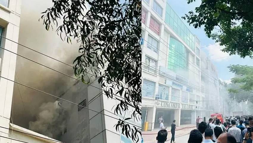 ধানমন্ডিতে ছয়তলা ভবনে আগুন, নিয়ন্ত্রণে কাজ করছে ৪ ইউনিট