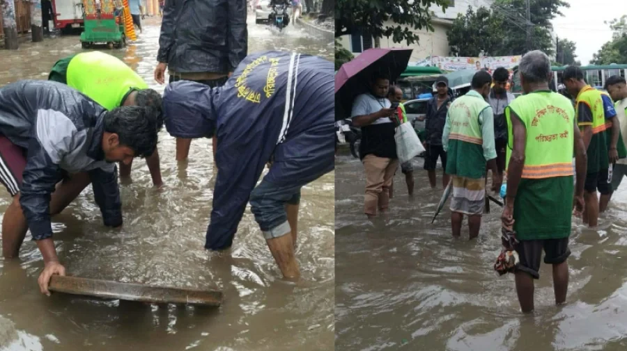 ভারি বৃষ্টিতে রাজধানীর বিভিন্ন এলাকায় জলাবদ্ধতা, চরম দুর্ভোগে নগরবাসী